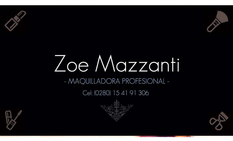 Tarjeta de negocios Zoe Mazzanti Makeup